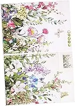 TEHAUX 2Sheets Flower Wall Decals Self Adhesive Wallpaper for Home Decor Floral Stickers for Bedroom and Office Removable Plant Design Easy DIY Installation