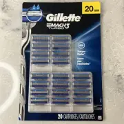 20 Gillette Mach3 Turbo Men's 3 Blade Razor Refill Cartridge Genuine