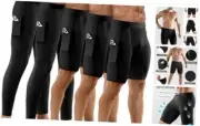 1/2/4/5 Pack Compression Shorts Men, Spandex Running Shorts Large Black