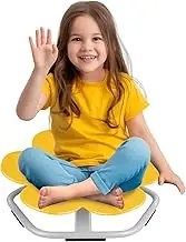 Sensory Toys Kids Swivel Chair, Swivel Chair for Kids, Yellow Metal Base Non-Slip Petal Sit and Spin Seat Balance Chair for Autism Child Age 3+, Regulating Body Balance, Relieve Motion Sickness