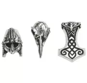 Alchemy Gothic Norsebraid Medieval Hair Beard Beads Raven Skull Mjollnir ABR5