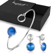 Boxed 2pc Azare Blue Embellished with SWAROVSKI® Crystals