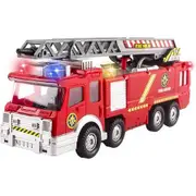 Toy Fire Truck Rescue Car Vehicle Water Shooting Lights Sirens Extendable Ladder Pump Hose Interactive Sensory Play Toddlers