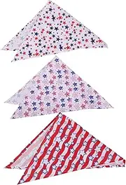 3PCS Dog Bibs Adjustable Patriotic Dog Bandanas for Stylish Star Pattern Comfortable Drool Resistant Triangle Accessories for Pet Photo Shoots