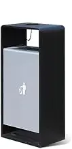 Garbage Cans 40L Indoor/Outdoor Trash Can, Side Drop Square Metal Trash Can with Two Side Openings, Modern Household Commercial Trash Can Outside Trash Bin