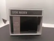 Steve Madden Black Wallet Genuine Leather Passcase Bifold RFID Protection