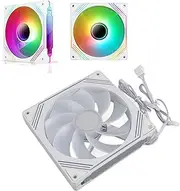 140mm ARGB PWM Chassis Fan, DIY Colorful Speed Adjustable Case Fans, Anti-Vibration Pads, 5V 3-PIN Connector Quiet Cooling Fan for CPU Cooler, Radiator, PC Chassis (Reverse White)