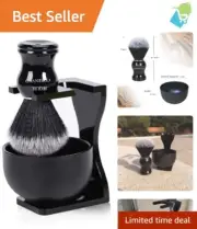 Soft Synthetic Shaving Brush with Steel Bowl - Tradition Meets Modern Style