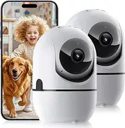 GBIUT Indoor Security Camera, 5G&2.4G WiFi Security Cameras Indoor for Home Security, Pan/Tilt Baby Monitor/Dog/Pet Camera with Phone App Motion Sensor & Night Vision. TF/CloudStorage (2Pack)
