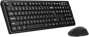 Belkin Wireless Keyboard and Mouse with USB-A Receiver - Keyboard Set w/Wireless Mouse, Ergonomic Design for Home, Office, Desk, Compatible with Laptop, PC, Windows - Batteries Included - Black