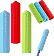Sensory Pencil Toppers - 3-Piece Silicone Pencil Tubes Fidgeting Tool | Soothing Pen Chewing Toppers for Children, Boys, Teens, Youth
