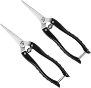 AUTSUPPL Stainless Steel Pruning Shears 2pcs Heavy Duty Garden Shears Flower Scissors for Gardening
