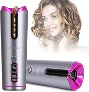 Cordless Automatic Hair Curler Rechargeable Wireless Auto Curling Iron for Curls or Waves Anytime Anywhere Portable Curling Wand for Hair Styling with 6 Temperature & 6Timer Settings