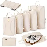 [TRMFUSA] Compression Packing Cubes 8 Set, Suitcase Organiser Bags, Travel Cubes for Suitcases, Luggage Organiser Packing Bags, Flight Cruise Holiday Essentials