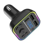 Car Wireless FM Transmitter Bluetooth 5.0 Adapter USB Charger Kit AUX Hands-Free
