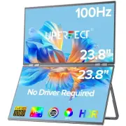 UPERFECT 23.8” Dual 100Hz Portable Monitor, 1080P HDR, No Driver Needed