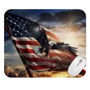 American Flag Eagle Computer Non Slip Custom Mouse Pad