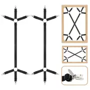 2Pcs Fitted Heavy Duty Bed Sheet Straps, Criss-Cross Bed Sheet Clip Straps, 2...