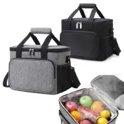 15L Thermal Cooler Bag Waterproof Lunch Box Storage for Camping & Work (Grey)