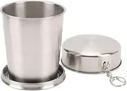 Stainless Steel Collapsible Cup, Portable Retractable Camping Mug, Reusable Portable Demountable Travel Camping Cup with Lid and Keychain, for Hiking, Picnic, Travel, Adventurers