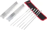 1 Set Stainless Steel BBQ Skewers Kabob Skewers with Holder for Outdoor Grilling Barbecue Tools for Meat Vegetables and More Lightweight and Easy to Use