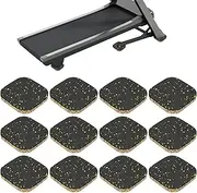 uxcell 12 Pcs Treadmill Mat Pads, 4x4x0.6 High Density Foam Anti Vibration Pad Sound Proof Floor Mat Exercise Equipment Mat for Carpet Protect Noise Reduction Home Gym, Yellow