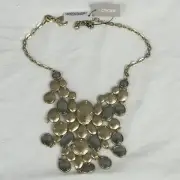 Chicos Bib Necklace Gold Silver Chunky Statement Mixed Metal Christmas Gift NEW