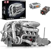 [Mould King] 10168 V8 Engine Building Kit - 8-Cylinder Double Turbo Motor Model (2899 Pieces) - Advanced STEM Construction Set for Teens & Adults