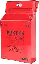 ARTIBETTER Wall Mount Locking Mailbox Vintage Iron Letter Box with Durable Design for Home and Office Use for Envelopes and Magazines Easy Installation with Letters