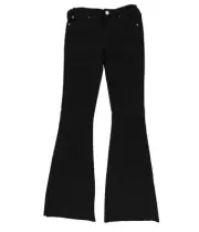 Articles of Society Womens Faith Distressed Flared Jeans, Black, 26