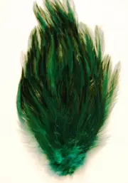 6 HACKLE FEATHER PADS - HUNTER GREEN New Pads; Headband/Hats/Bridal/Dress