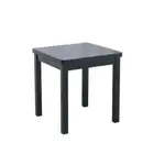 Design Square Contemporary Square End Lamp Side Table Metal Frame Wooden Top Bla