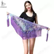 Belt Bellydance Scarf Hip Belly Dance Sequins Tassel Triangle Wrap Costume Belt