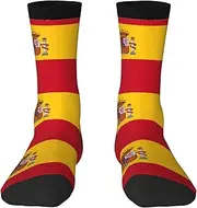 [EdWal] Soft Spanish flag print Moisture Wicking Socks Sports Socks for Men and Women Warm thermal Boot Hiking Socks