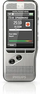 Philips DPM6000 Digital Pocket Memo Voice Recorder with Push Button Operation