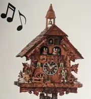 Hones 16" Musical 1 Day Hunter Chalet Cuckoo Clock Germany Black Forest