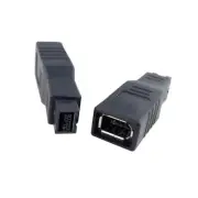 2x IEEE FireWire 1394 A 400 6Pin Female to 1394B 800 9Pin Male Adapter Connector