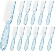 SQULIGT 12 Pcs Handle Grip Cleaning Brushes, Hand Fingernail Nail Scrub Manicure Brush Pedicure Brush, Use for Toe and Nails Cleaning (Clear Blue)