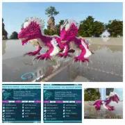ARK ASA PVE OFFICIAL PAIR BABY ROCK DRAKE PINK/WHITE HIGH STATUS 16K HP 746 DMG