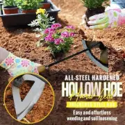 Garden Tool Weeding Rake All-steel Hardened Shovel Weed Puller Hollow Hoe
