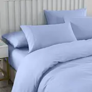 Royal Comfort 2000TC 6 Piece Bamboo Sheet & Quilt Cover Set Cooling Breathable - King - Light Blue