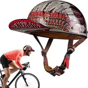 Half Motorcycle Helmet - Vintage Open Face Motorcycle Helmet | Baseball Hat Style Moto Helmet, Helmet for Street Cruiser, Scooter