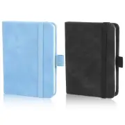 2 Pack Small Leather Journal Notebook, Portable Notebook Hardcover Pocket Notebo