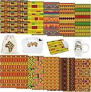 Tintnut Kwanzaa Sublimation Pattern Transfer Paper - 10 Sheets 12"x10", Kente Pattern Printed Sublimation Transfer Paper Bundle Compatible with Cricut for DIY Mugs, Tumblers, Key Chain, T-Shirts