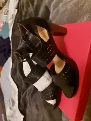Ziera Micah Black Heeled Sandals Size 40XW .. BNWT ..Never Worn