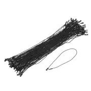Polyester rope Hang Tag String Snap Lock Price Tag Fastener black 7.8inch 100pcs