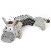 Large Squeaky Plush Dog Toys, Interactive Puppy Toys for Tug of Donkey Gray