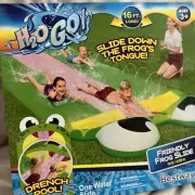 H2O Go Friendly Frog Slide w/Drench Pool 16ft Age 3+ By Bestway