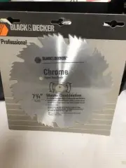 BLACK & DECKER 7-1/4" Chrome Smooth Cutting Saw Blade Professional - New 73-075