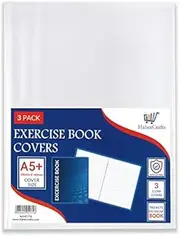 9 x 7 / A5+ Book Cover Plastic Exercise Book Covers Clear School Notebook Protector Cover Film Transparent Jacket Protective Sleeve Books 24cm x 18cm 9 x 7 Inches (9x7Inch / A5+ Size - Pack of 24)